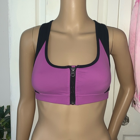 Vintage 90's zippered sports bra athletic bra top S - Picture 6 of 12